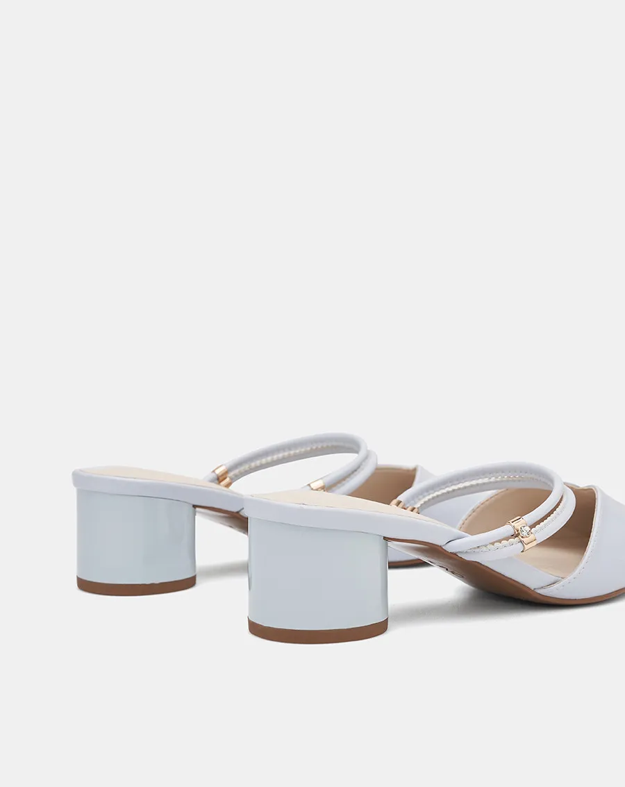 Ảnh Giày Cao Gót Nữ 5cm Thời Trang JUNO Giày Mules Mũi Nhọn Gót Trụ CG05097 4