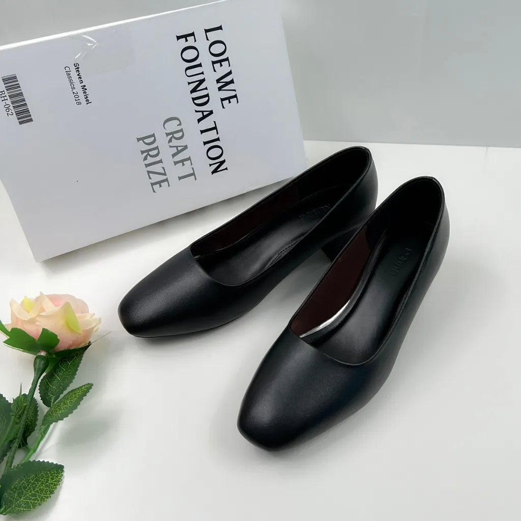 Ảnh Giày Cao Gót Nữ Bít Mũi Đế Vuông 3cm Cao Cấp, Giày Công Sở Nữ Da Thật Mũi Vuông NUDDO N3D01 2