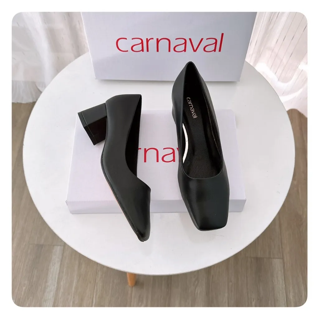 Ảnh Giày cao gót nữ công sở 5 phân mũi vuông gót trụ sang chảnh, quý phái - Carnaval VS01 2