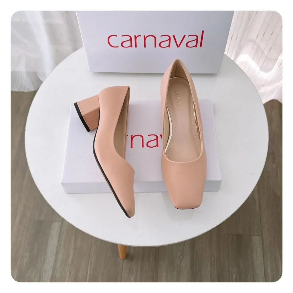 Ảnh Giày cao gót nữ công sở 5 phân mũi vuông gót trụ sang chảnh, quý phái - Carnaval VS01 3