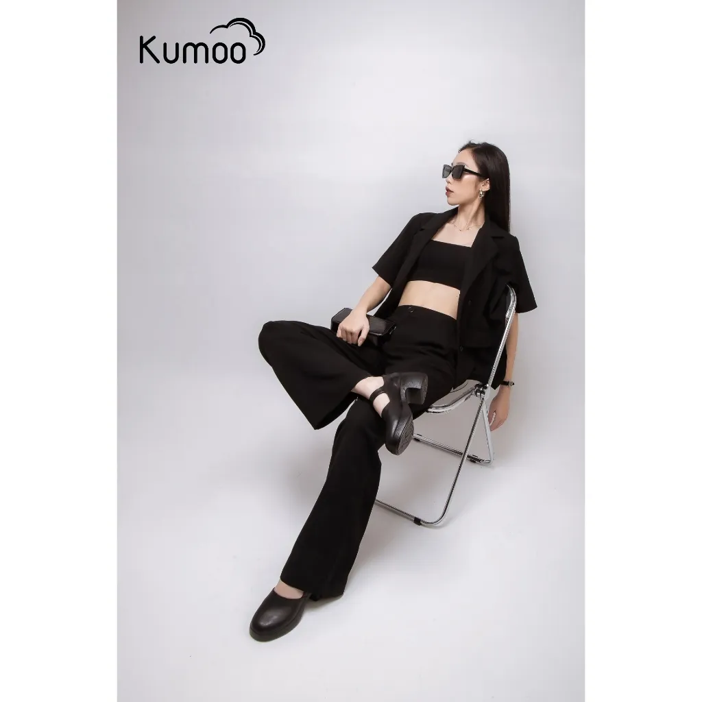 Ảnh Giày Cao Gót Nữ Công Sở KUMOO MARRY BLOCK HEEL GCG-KUMO-014-A Màu Đen Đế 7cm Chất Da Nappa Cao Cấp 2