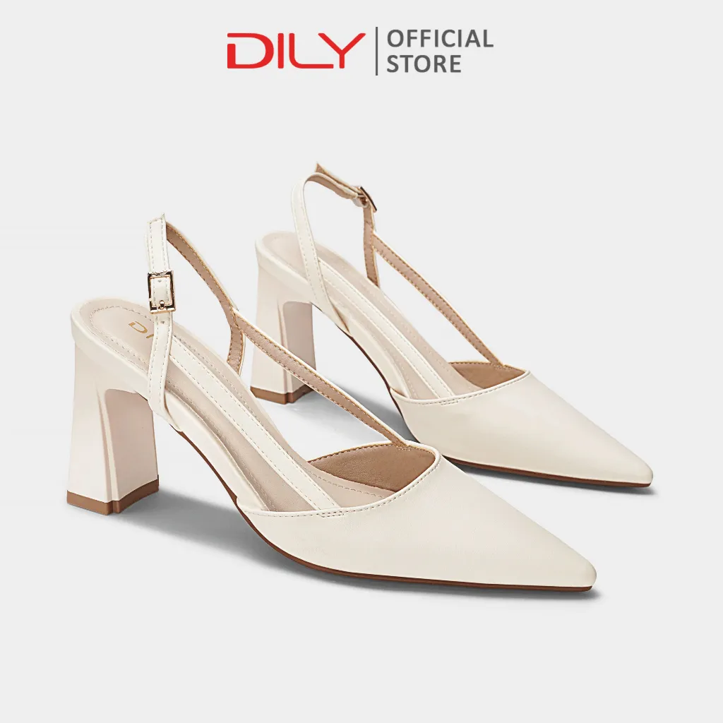 Ảnh Giày cao gót nữ DILY mũi nhọn công sở, giày bít hậu gót vuông thanh lịch cao 7.5cm DL0551 2