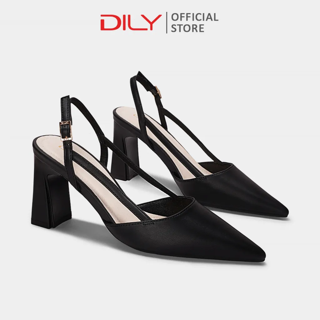 Ảnh Giày cao gót nữ DILY mũi nhọn công sở, giày bít hậu gót vuông thanh lịch cao 7.5cm DL0551 3