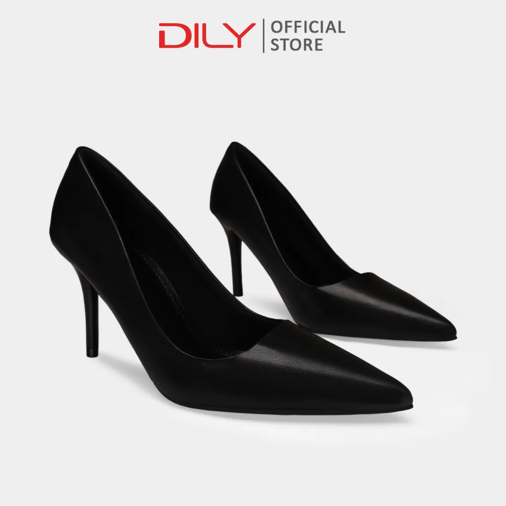 Ảnh Giày cao gót nữ DILY mũi nhọn basic thời trang, giày bít mũi nữ gót nhọn cao 8cm AA0445 1