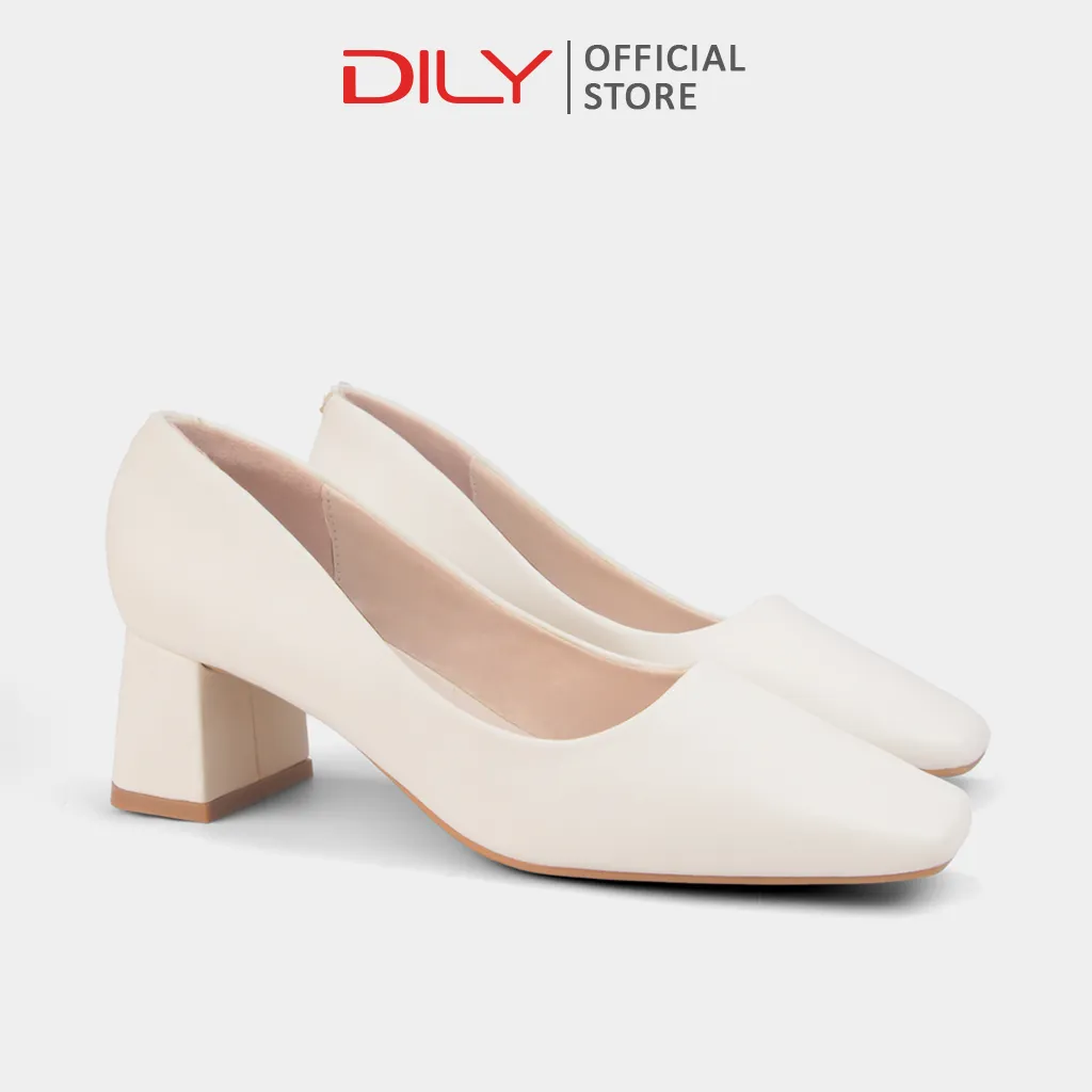 Ảnh Giày cao gót nữ DILY mũi vuông công sở, giày bít mũi thiết kế gót vuông basic cao 5cm_ AA0388 1