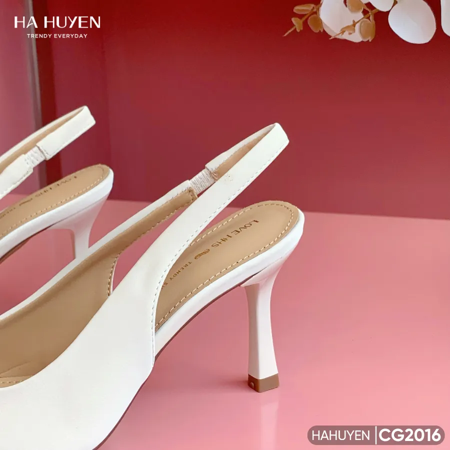 Ảnh Giày cao gót nữ, giày cưới HÀ HUYỀN nơ nhí quai hậu gót nhọn 9cm - CG2016 3