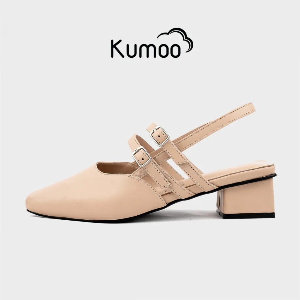 Ảnh Giày Cao Gót Nữ Kumoo GCG-KUMO-010-B Màu Kem Gót 4cm Phong Cách Thời Thượng Quý Cô Công Sở 1