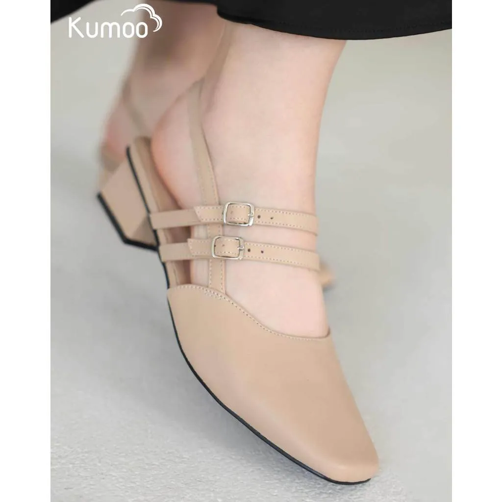 Ảnh Giày Cao Gót Nữ Kumoo GCG-KUMO-010-B Màu Kem Gót 4cm Phong Cách Thời Thượng Quý Cô Công Sở 3