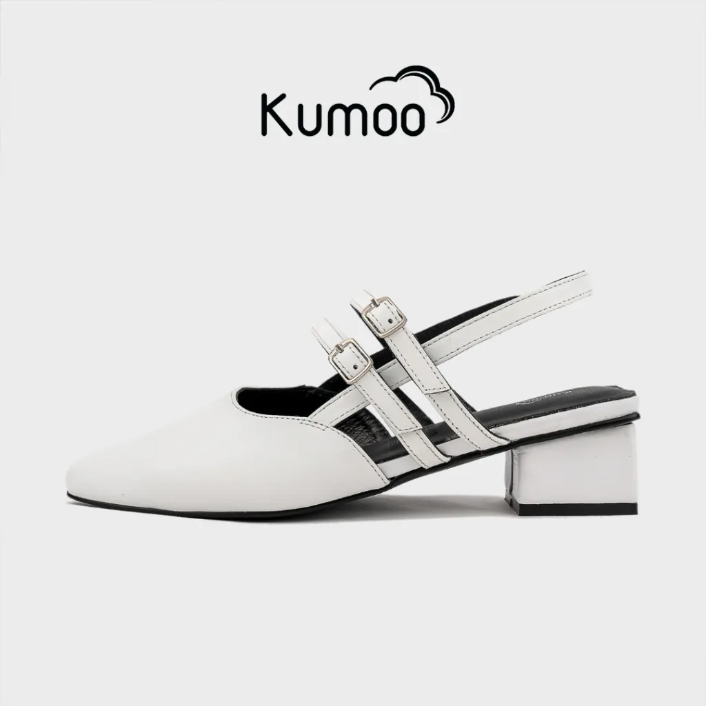 Ảnh Giày Cao Gót Nữ Kumoo GCG-KUMO-010-C Màu Trắng Gót 4cm Phong Cách Thời Thượng Quý Cô Công Sở 1