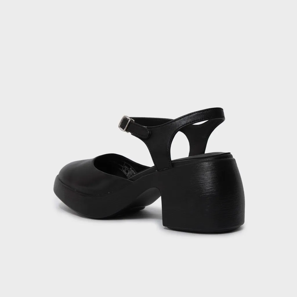 Ảnh Giày Cao Gót Nữ KUMOO Annie Heel GCG-KUMO-020-A Màu Đen Dáng MaryJane Trẻ Trung Đế Vuông 7cm 3