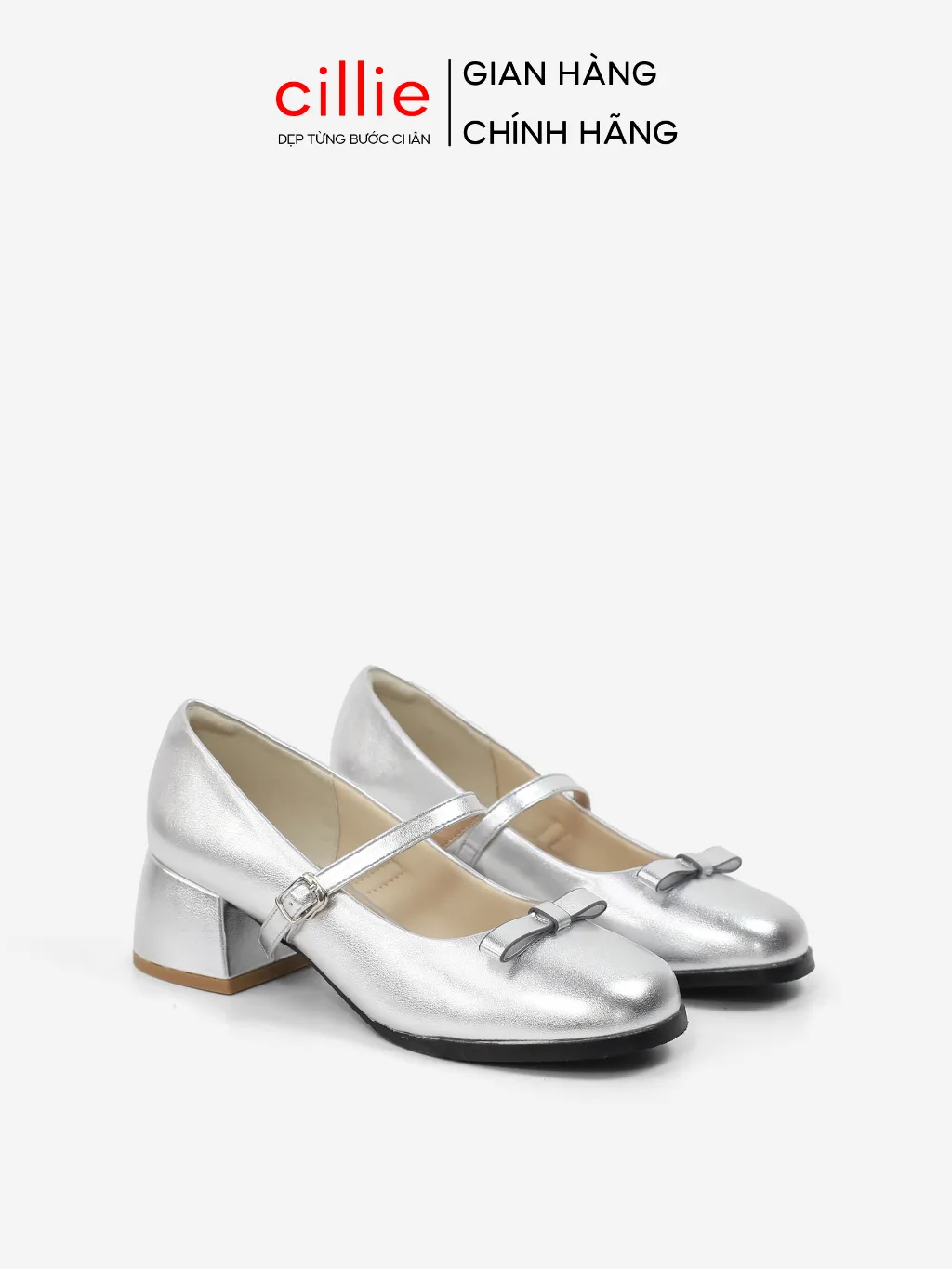 Ảnh Giày Cao Gót Nữ Lolita Mary Jane Cillie Phối Nơ Tiểu Thư Gót Vuông 3cm Thời Trang Đi Tiệc Shoes CG22 1