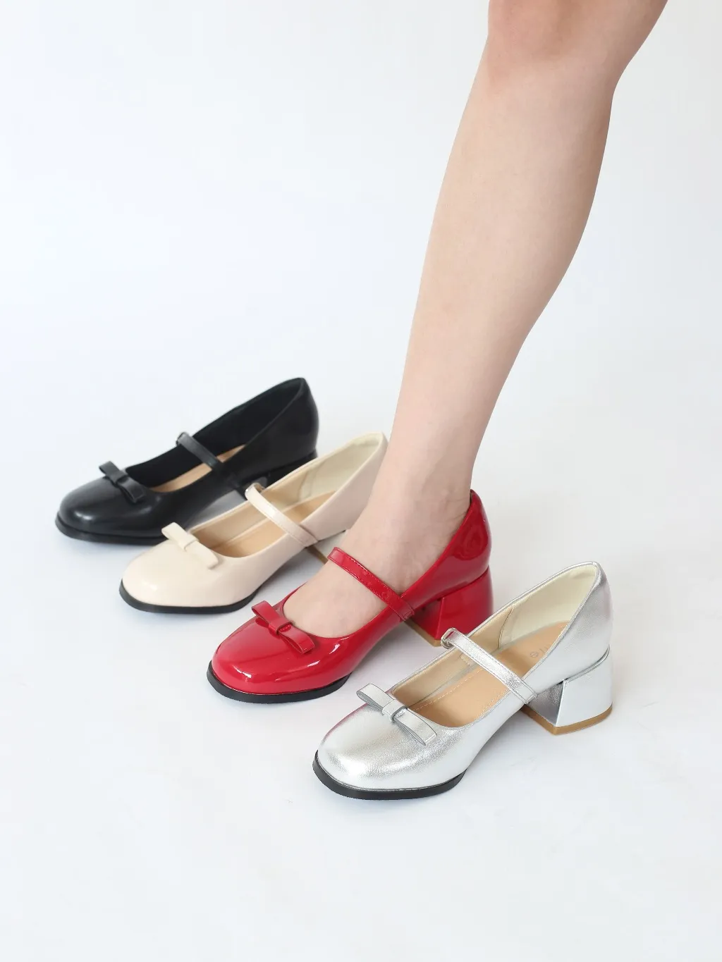 Ảnh Giày Cao Gót Nữ Lolita Mary Jane Cillie Phối Nơ Tiểu Thư Gót Vuông 3cm Thời Trang Đi Tiệc Shoes CG22 3