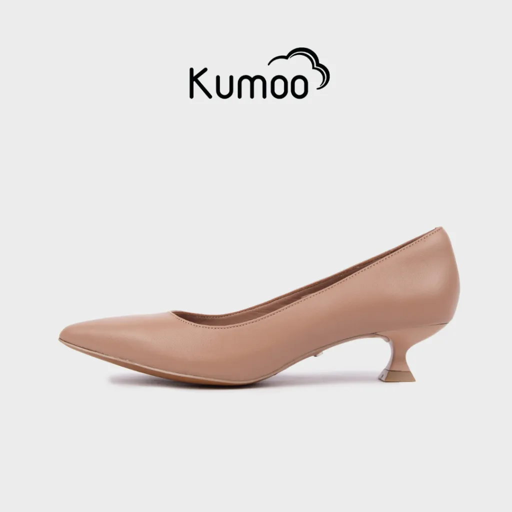 Ảnh Giày Cao Gót Nữ Mũi Nhọn Màu Nâu KUMOO GCG-KUMO-021-B Chất Da Nappa Đẳng Cấp Cho Các Nàng Công Sở 1