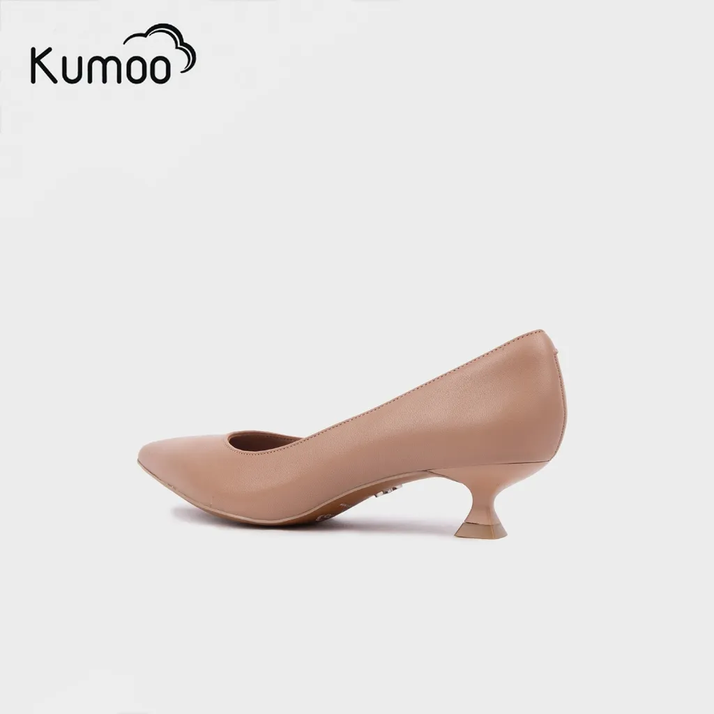 Ảnh Giày Cao Gót Nữ Mũi Nhọn Màu Nâu KUMOO GCG-KUMO-021-B Chất Da Nappa Đẳng Cấp Cho Các Nàng Công Sở 3