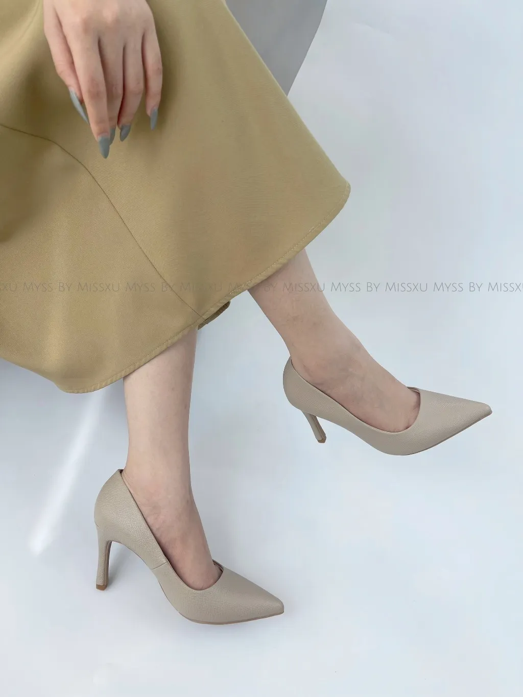 Ảnh Giày cao gót nữ MYSS mũi nhọn 8cm da lì thời trang - CG143 3