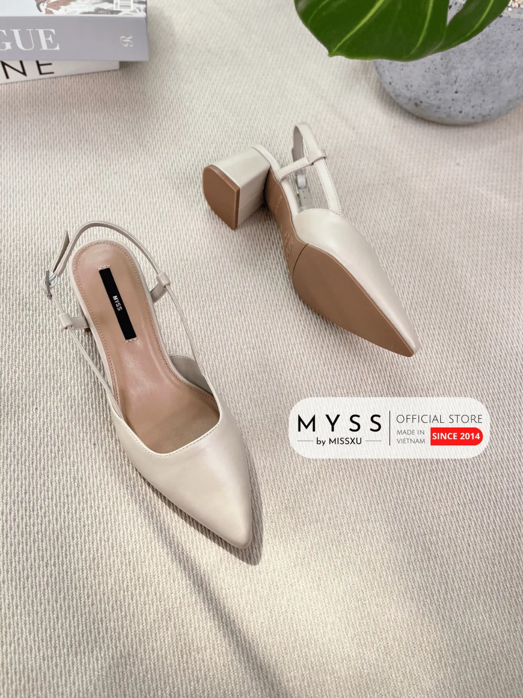 Ảnh Giày cao gót nữ MYSS mũi nhọn gót vuông 5cm thời trang - CG172 1