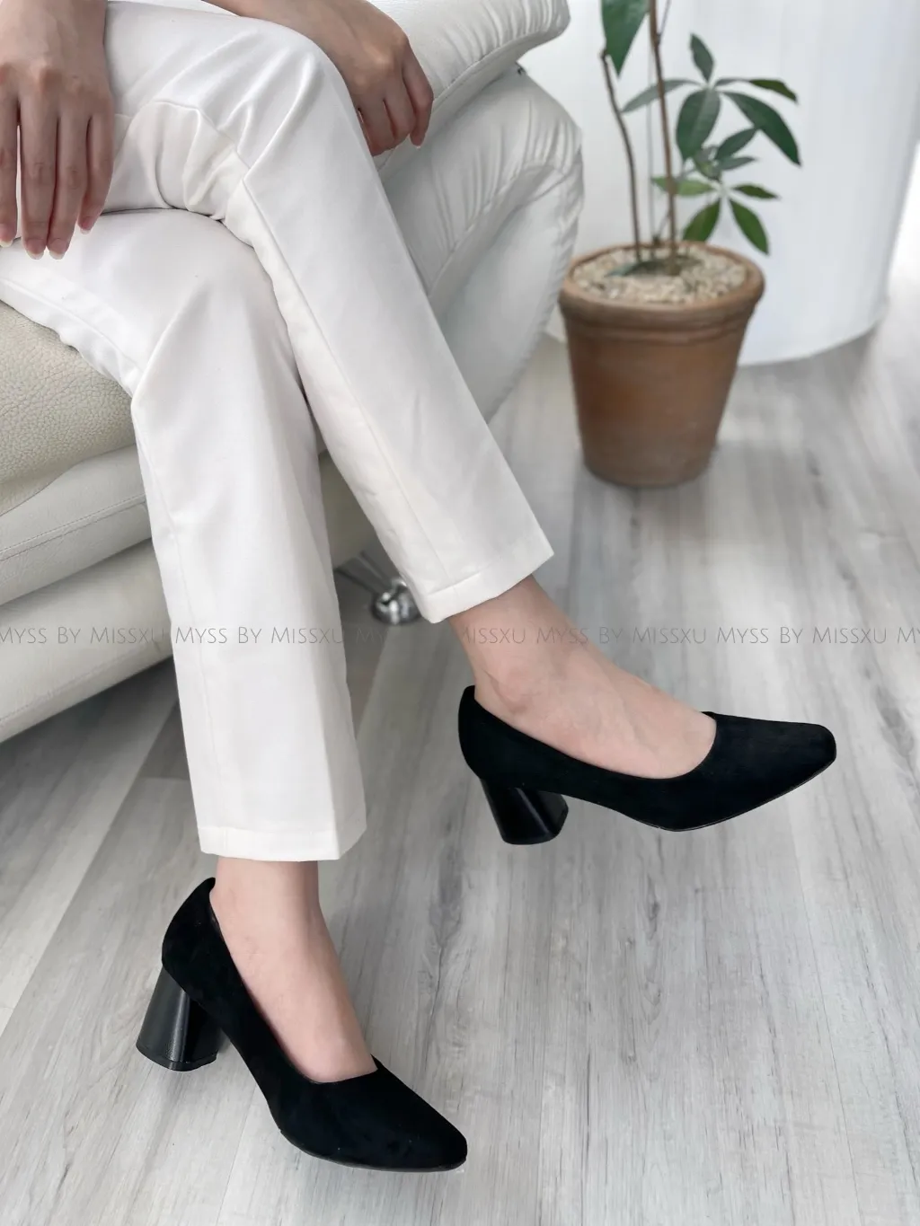 Ảnh Giày cao gót nữ MYSS mũi vuông gót trụ 5cm thời trang - CG183 2