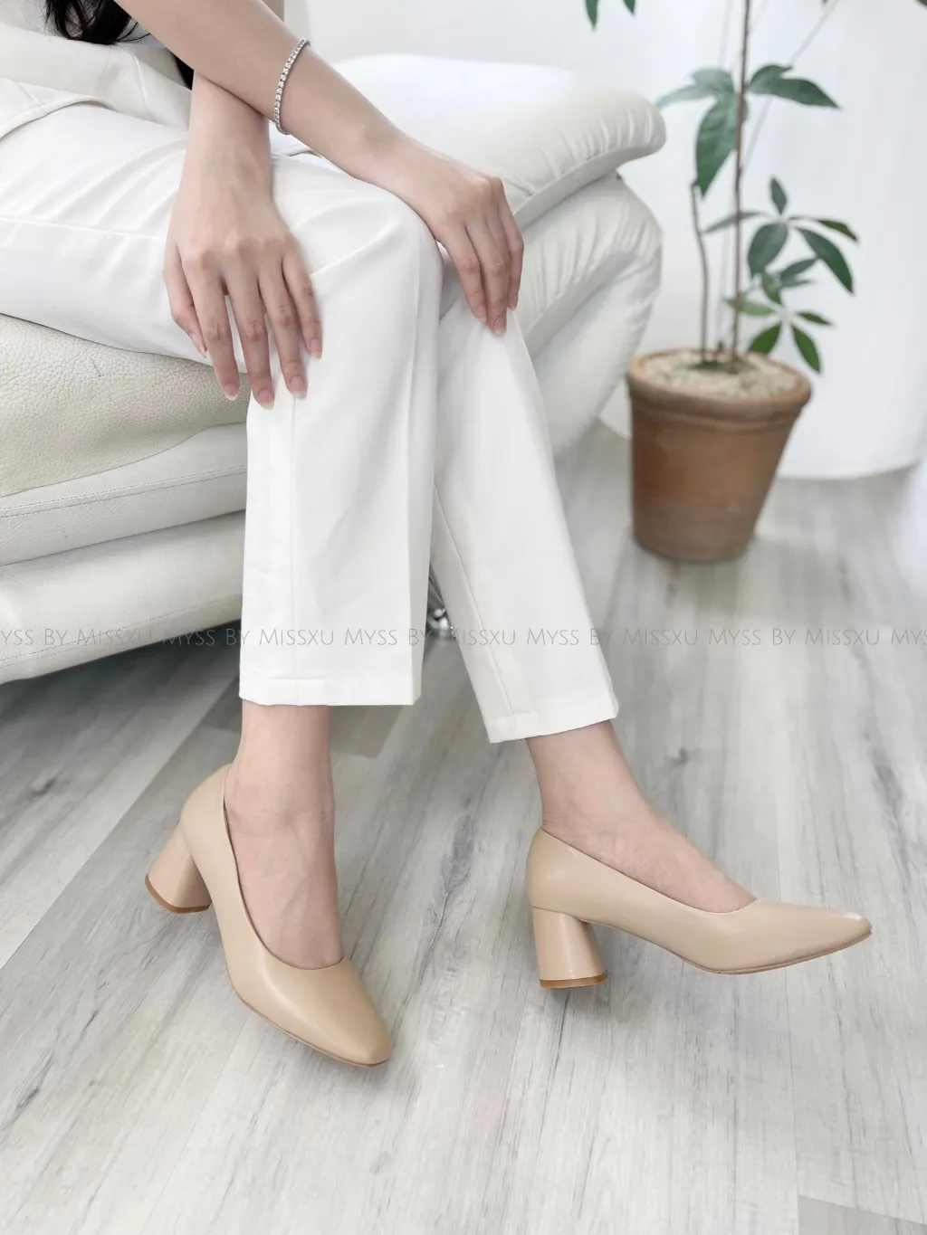 Ảnh Giày cao gót nữ MYSS mũi vuông gót trụ 5cm thời trang - CG183 3