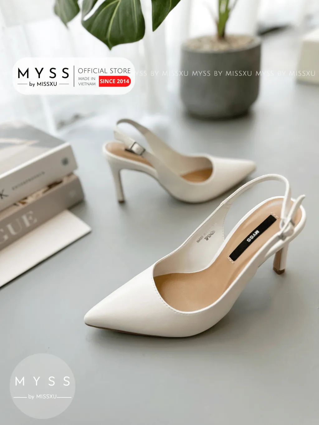 Ảnh Giày cao gót nữ MYSS sling back 9 cm thời trang - CG181 1