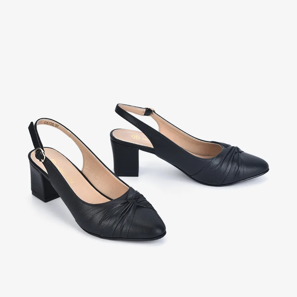 Ảnh Giày Cao Gót Nữ Đông Hải Slingback Nơ Xoắn Gót Vuông 6cm - G5720 4