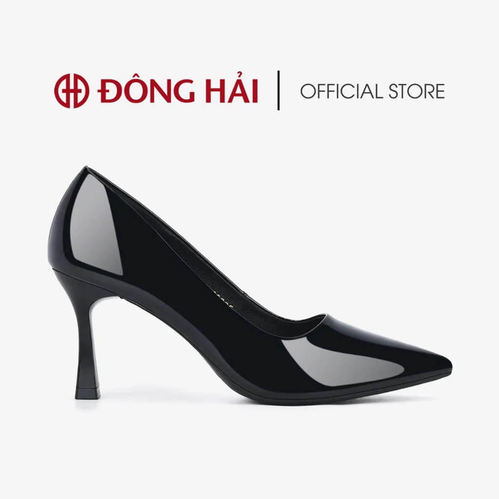 Ảnh Giày Cao Gót Nữ Đông Hải Da Bóng Cổ Điển Mũi Nhọn Gót Pump 8cm - G5825 3