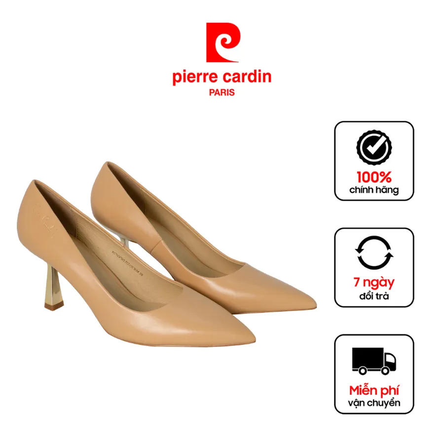 Ảnh Giày cao gót nữ Pierre Cardin chất liệu da bò thật, đế cao 6cm, đế chống trượt - 239 1