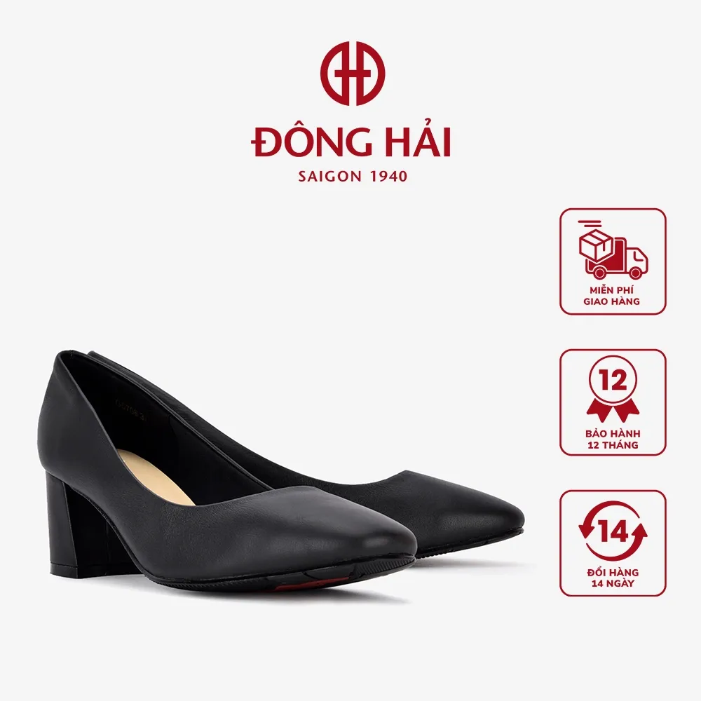 Ảnh Giày cao gót Đông Hải chất liệu da bò cao cấp gót vuông 5cm thanh lịch - G5708 1