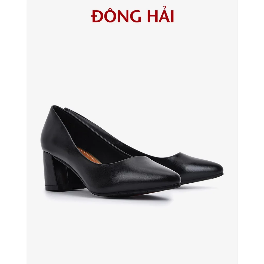 Ảnh Giày cao gót Đông Hải chất liệu microfiber thiết kế mũi nhọn gót vuông 5cm - G5712 3