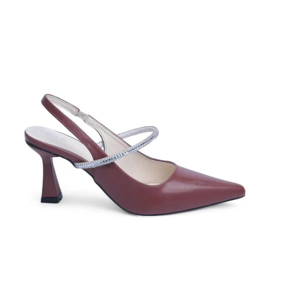 Ảnh Giày Cao Gót Slingback 7cm Quai Ngang Dây Đá Pixie H385 3