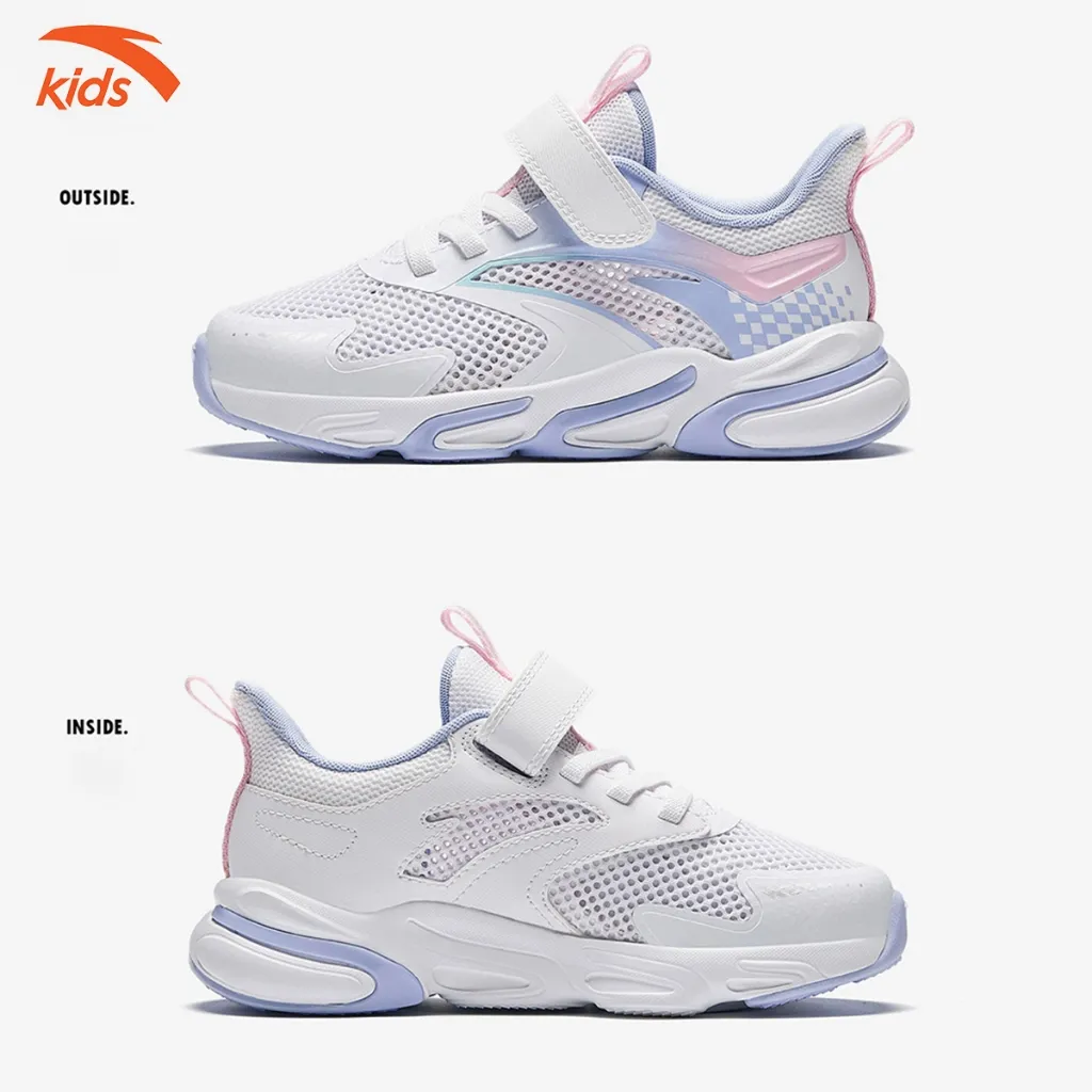 Ảnh Giày Chạy Thể Thao Bé Gái Lưới Thoáng Khí Size 28-32 Anta Kids Red Flame 3224B9908 3
