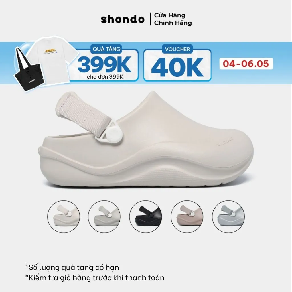 Ảnh Giày Clog Nam Nữ Suke Thoải Mái Sục Nhựa Đúc, Đi Mưa Shondo Nhiều Màu 1