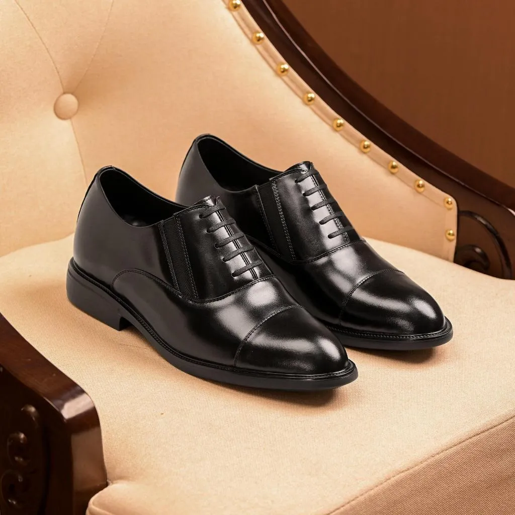 Ảnh Giày công sở tăng chiều cao Oxford SMARTMEN KHÔNG CẦN buộc dây, siêu nhẹ SD-03 Đen 4