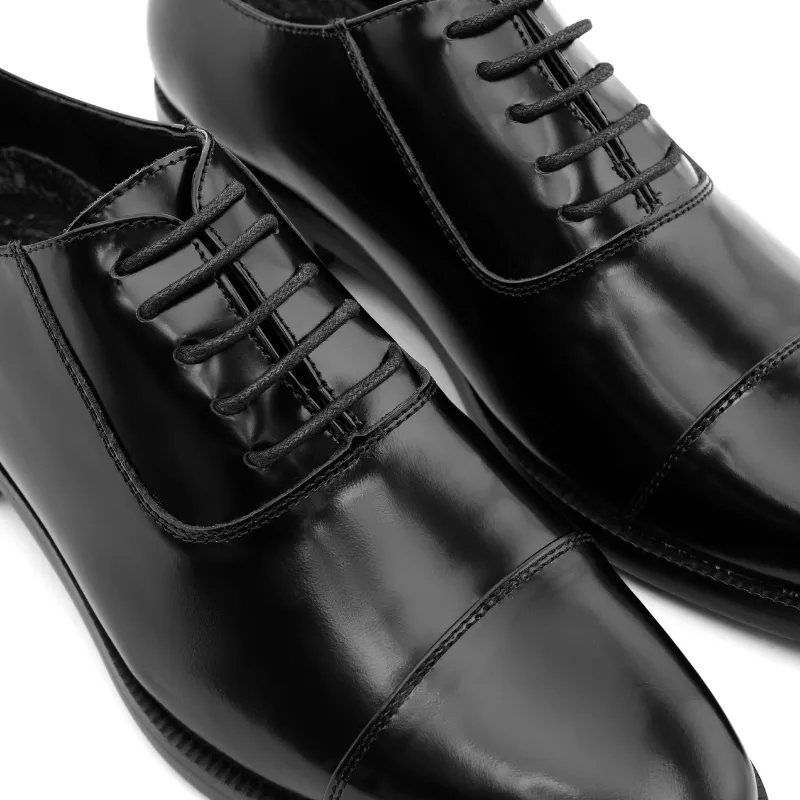 Ảnh Giày Da Bò Chà Bóng Chống Nhăn Oxford Captoe FTT Leather, Đế Cao Cấp Chống Trơn, Màu Đen/Nâu - F0302 4