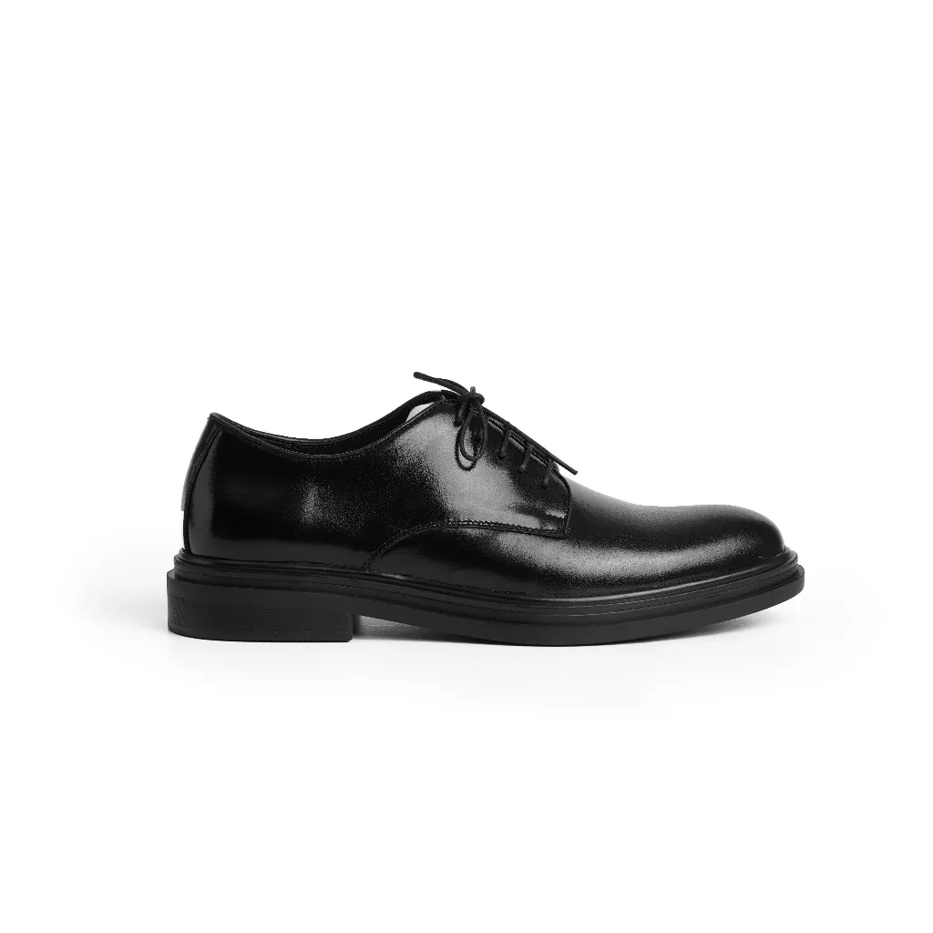 Ảnh Giày da bò nam FTT Leather Derby trơn tăng chiều cao màu đen mã F0301 4