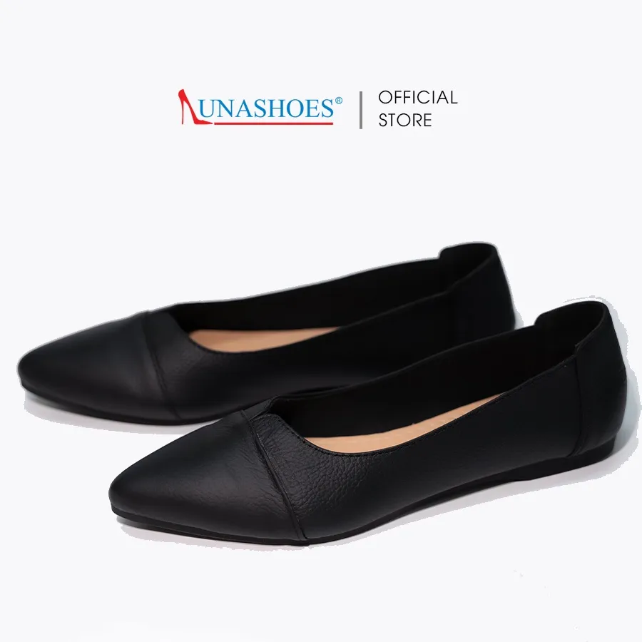 Ảnh Giày da bò nữ LUNASHOES 1511 mũi nhọn đế bằng bảo hành 3 năm 1 đổi 1 hàng vnxk êm chân dễ đi 4