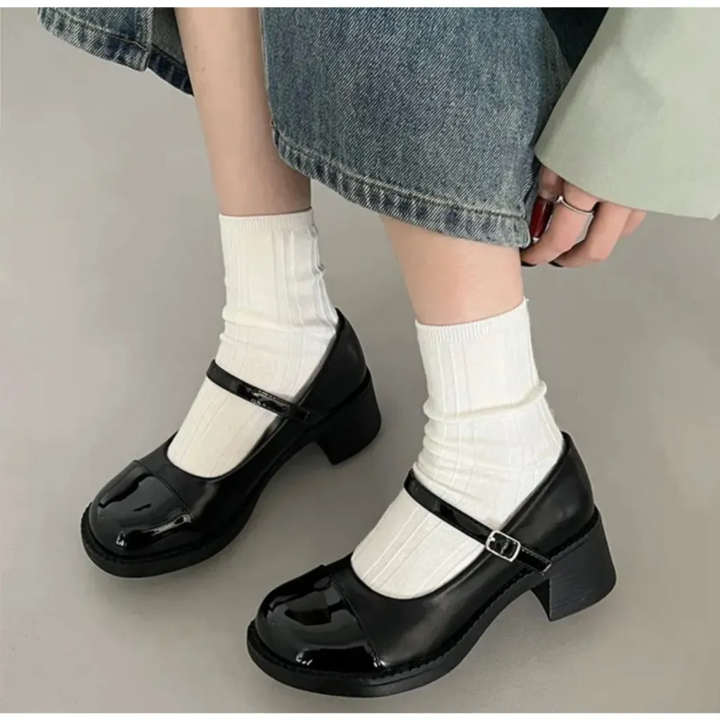 Ảnh Giày da Mary Jane nữ mùa thu FAROSA - K88 Giày oxford nữ mũi tròn da mềm khóa cài cực hót trend 4