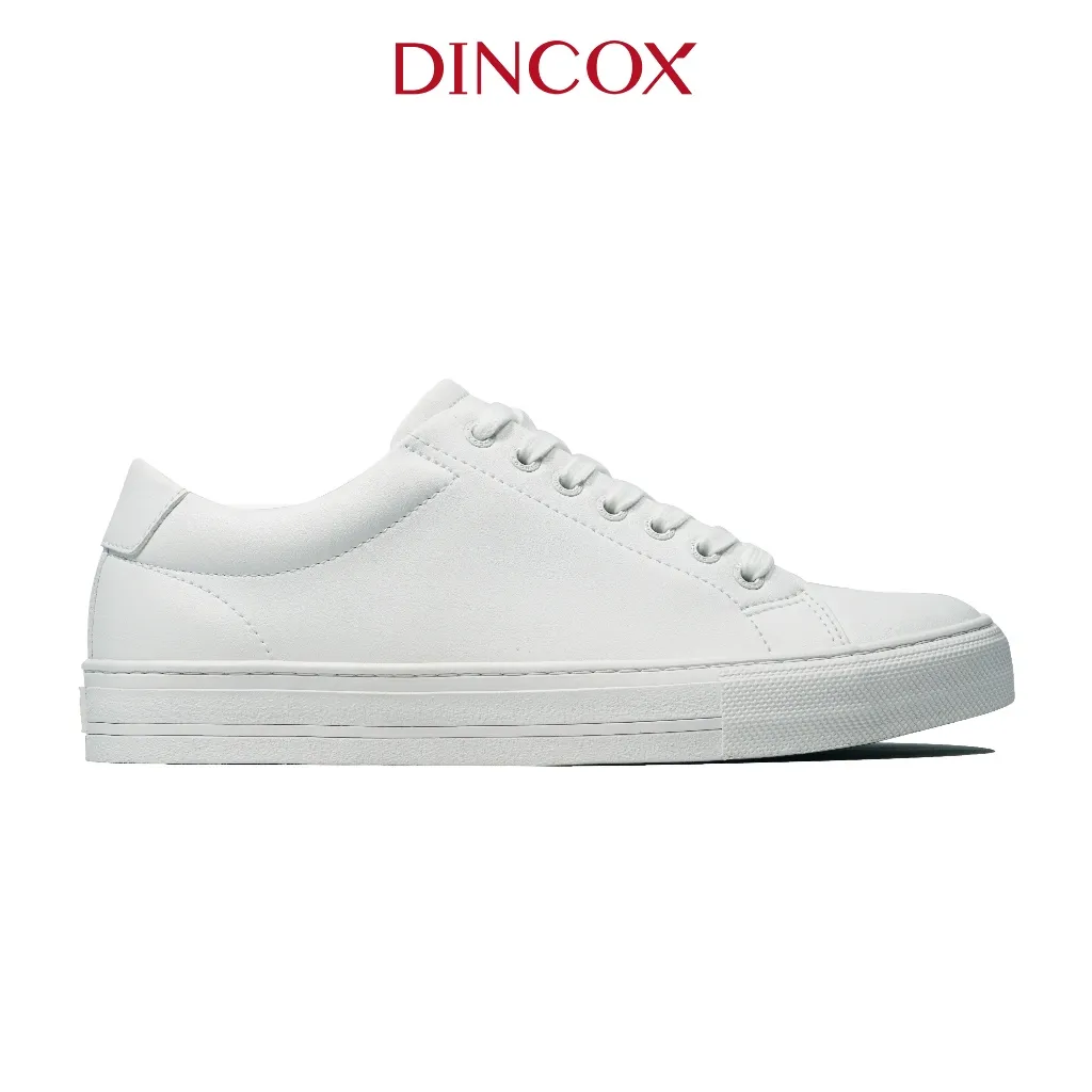 Ảnh Giày Da Sneaker Unisex Nam Nữ D20 White DINCOX Năng Động Cá Tính 2