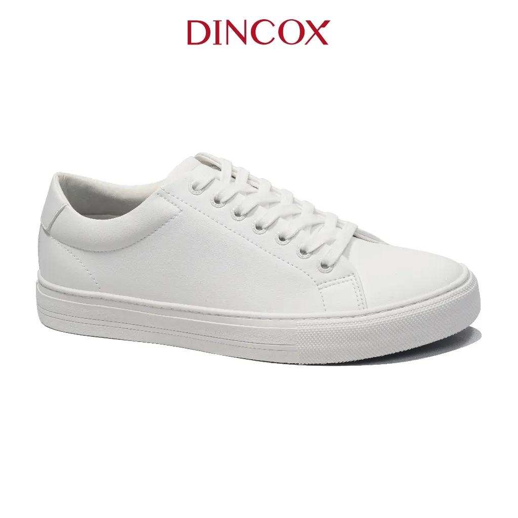 Ảnh Giày Da Sneaker Unisex Nam Nữ D20 White DINCOX Năng Động Cá Tính 3