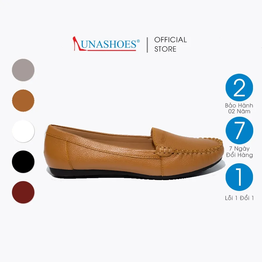 Ảnh Giày đế bệt nữ LUNASHOES 1205 dáng giầy moca chất da bò êm chân phù hợp nhiều lứa tuổi 2