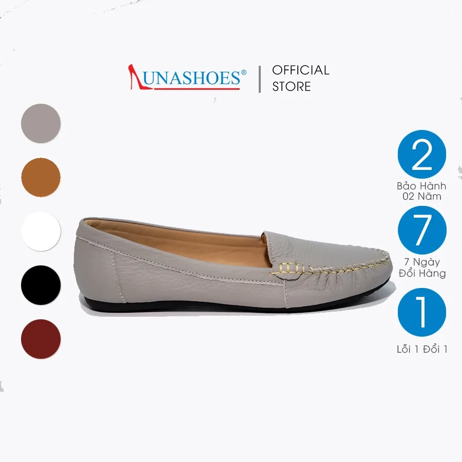 Ảnh Giày đế bệt nữ LUNASHOES 1205 dáng giầy moca chất da bò êm chân phù hợp nhiều lứa tuổi 4