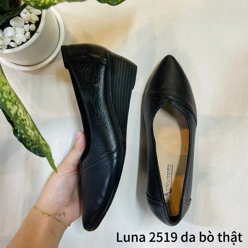 Ảnh Giày đế xuồng nữ LUNASHOES 2519 da bò mềm êm chân mũi nhọn cao 5p siêu xinh 3