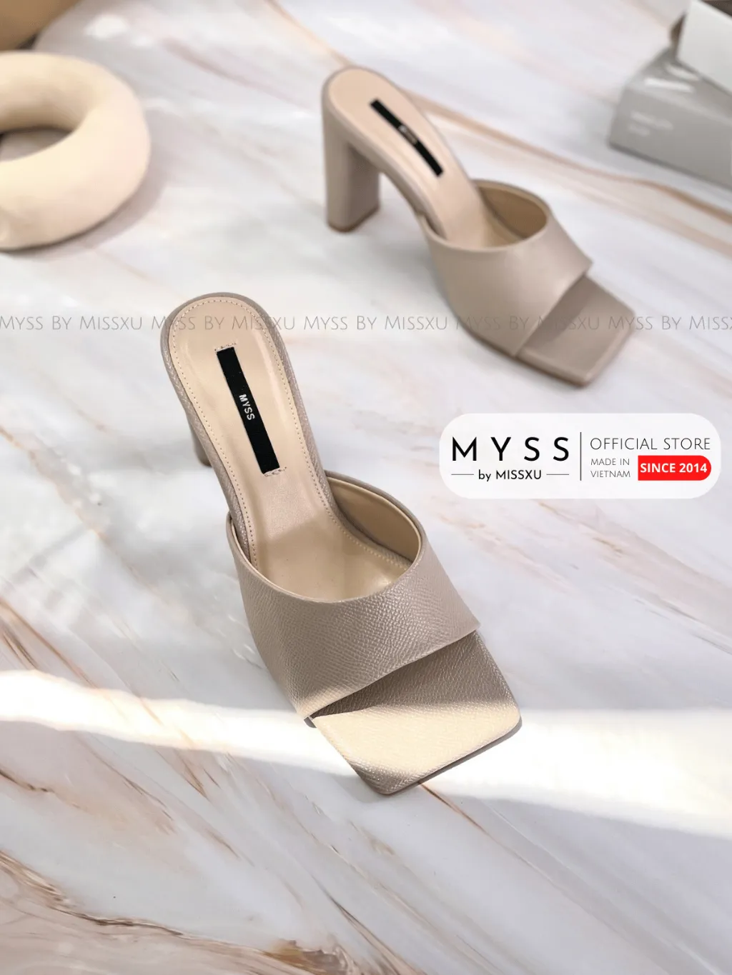 Ảnh Giày guốc sục nữ MYSS mũi vuông gót dẹp 9cm thời trang - SU73 1