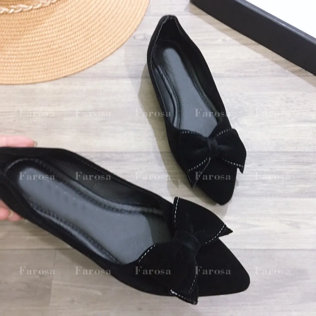 Ảnh Giày hài bệt búp bê thời trang FAROSA phối nơ may nơ cánh én cực xinh 2