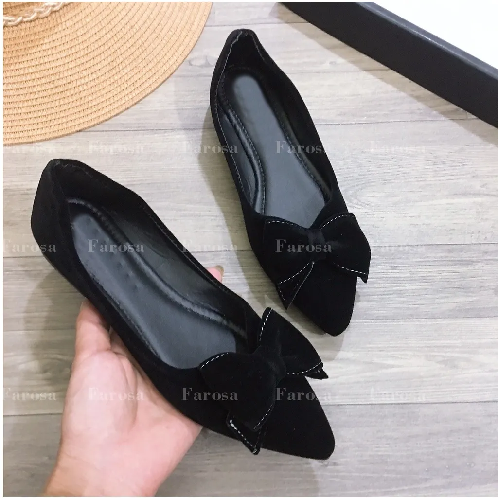 Ảnh Giày hài bệt búp bê thời trang FAROSA phối nơ may nơ cánh én cực xinh 3