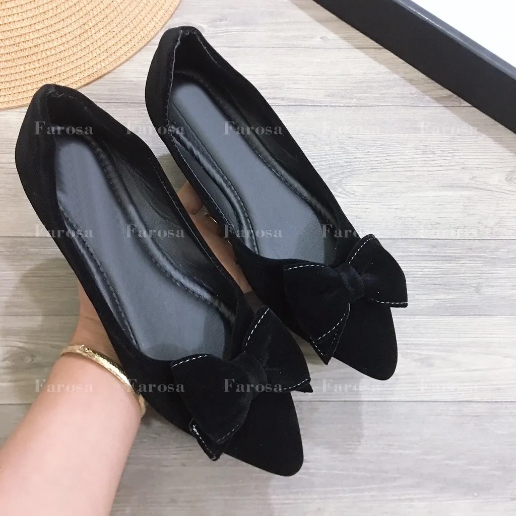 Ảnh Giày hài bệt búp bê thời trang FAROSA phối nơ may nơ cánh én cực xinh 4
