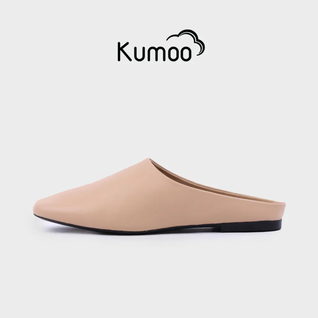 Ảnh Giày Hở Gót Nữ KUMO ML-KUMO-002, Giày Mules Nữ Da Thật Màu Kem Đế Bệt Thoải Mái Sải Bước Mỗi Ngày 1