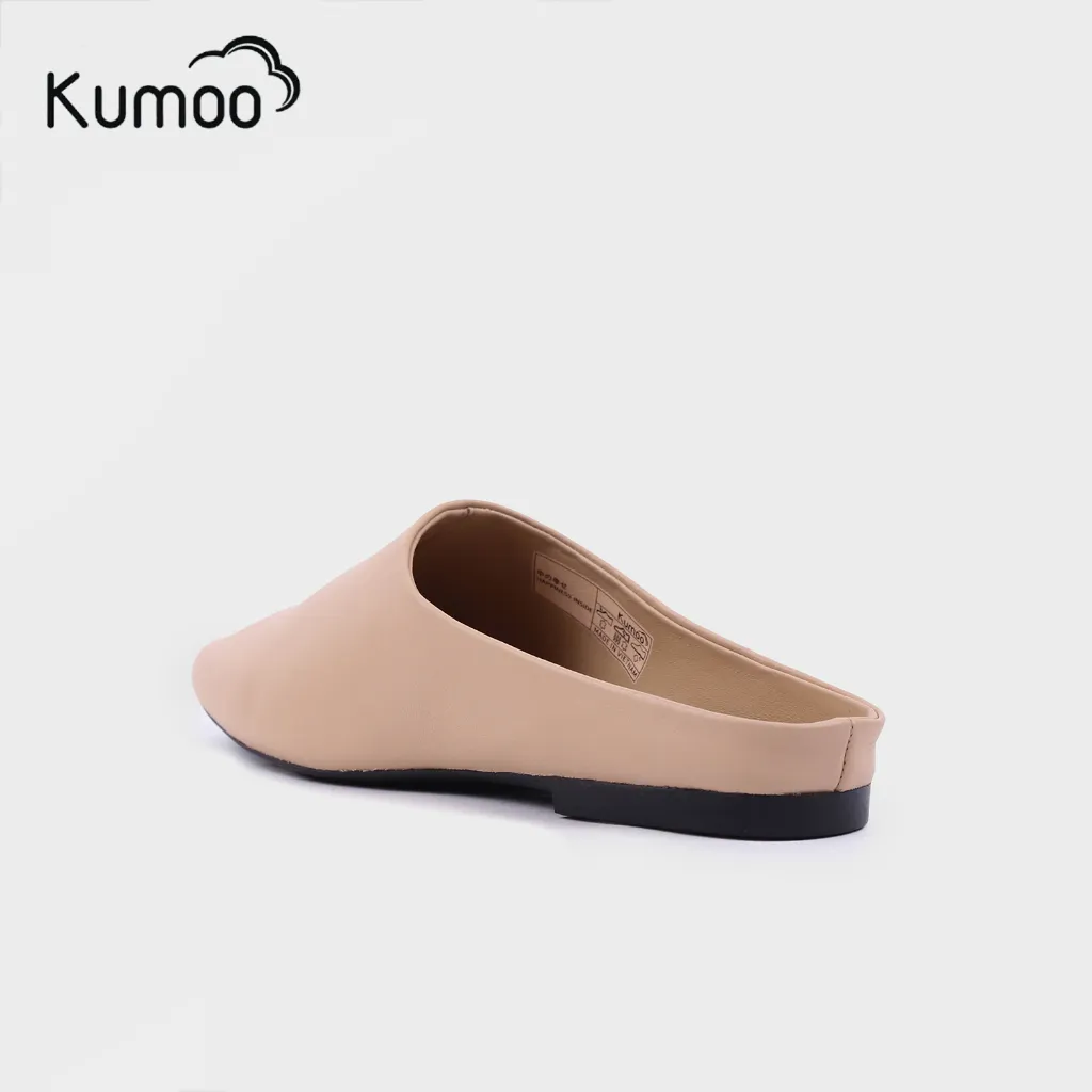 Ảnh Giày Hở Gót Nữ KUMO ML-KUMO-002, Giày Mules Nữ Da Thật Màu Kem Đế Bệt Thoải Mái Sải Bước Mỗi Ngày 4