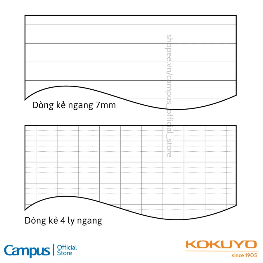 Ảnh Giấy Kiểm Tra Dạng Vở Xé, SL 30 tờ đôi, A5/B5, kẻ ngang/4 ly ngang, ĐL 70gsm, Chính Hãng Campus 3