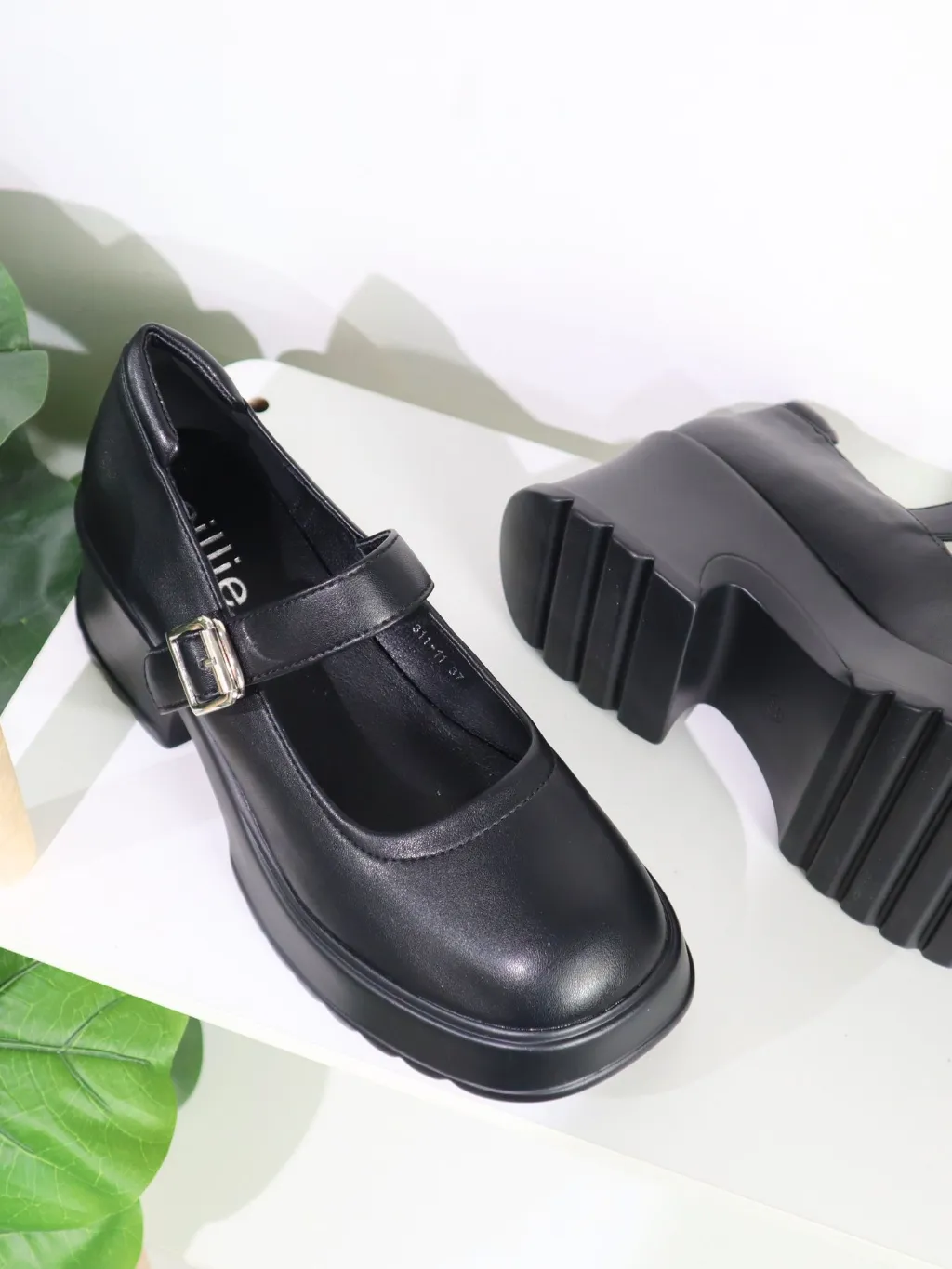 Ảnh Giày Lolita Nữ Cillie Mary Jane Cổ Thấp Đế Cao 6cm Chất Da Lì Quai Dây Cài 1143 3