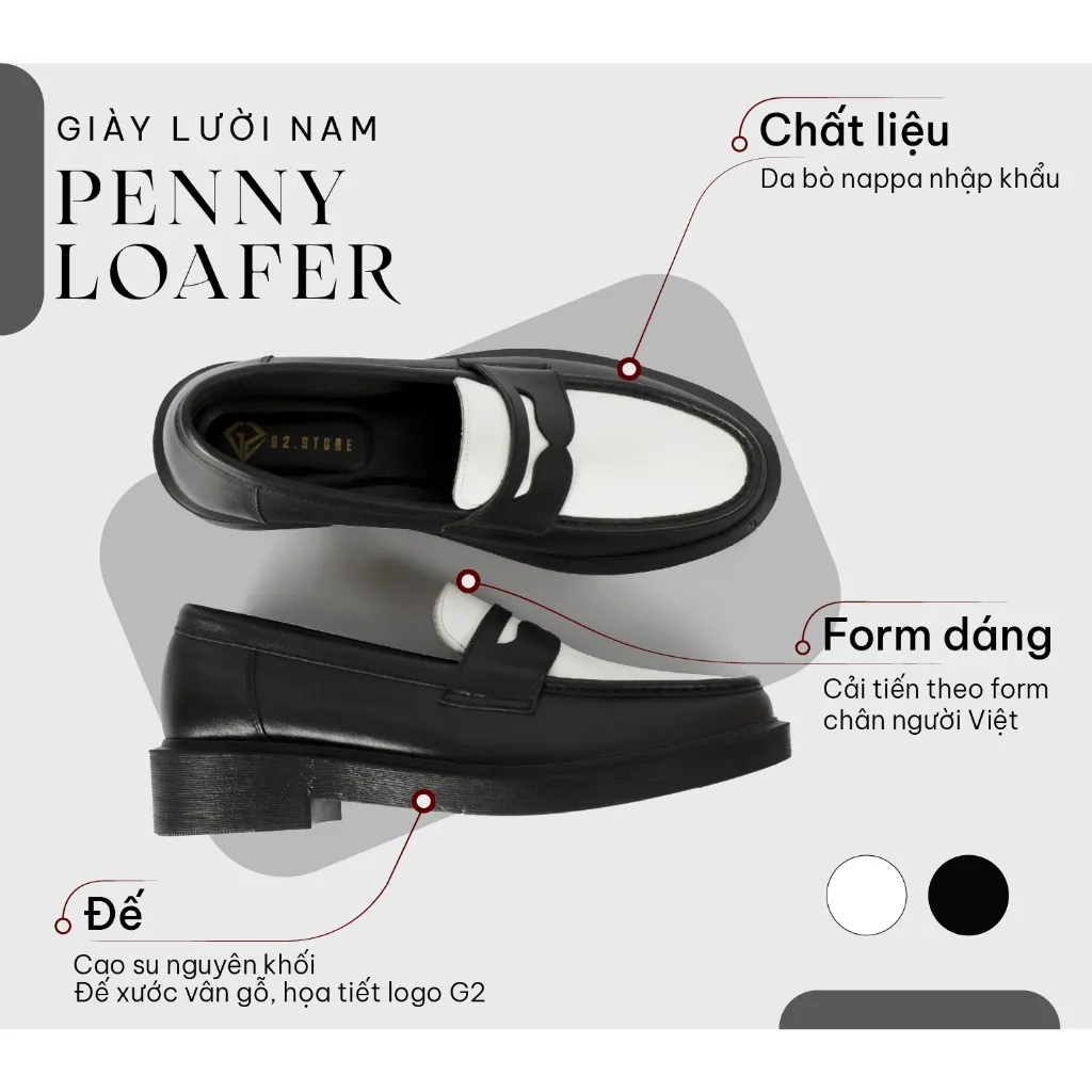 Ảnh Giày lười nam G2 Loafer giày tây công sở trẻ trung bằng da cao cấp chính hãng độn đế  tăng chiều cao 3